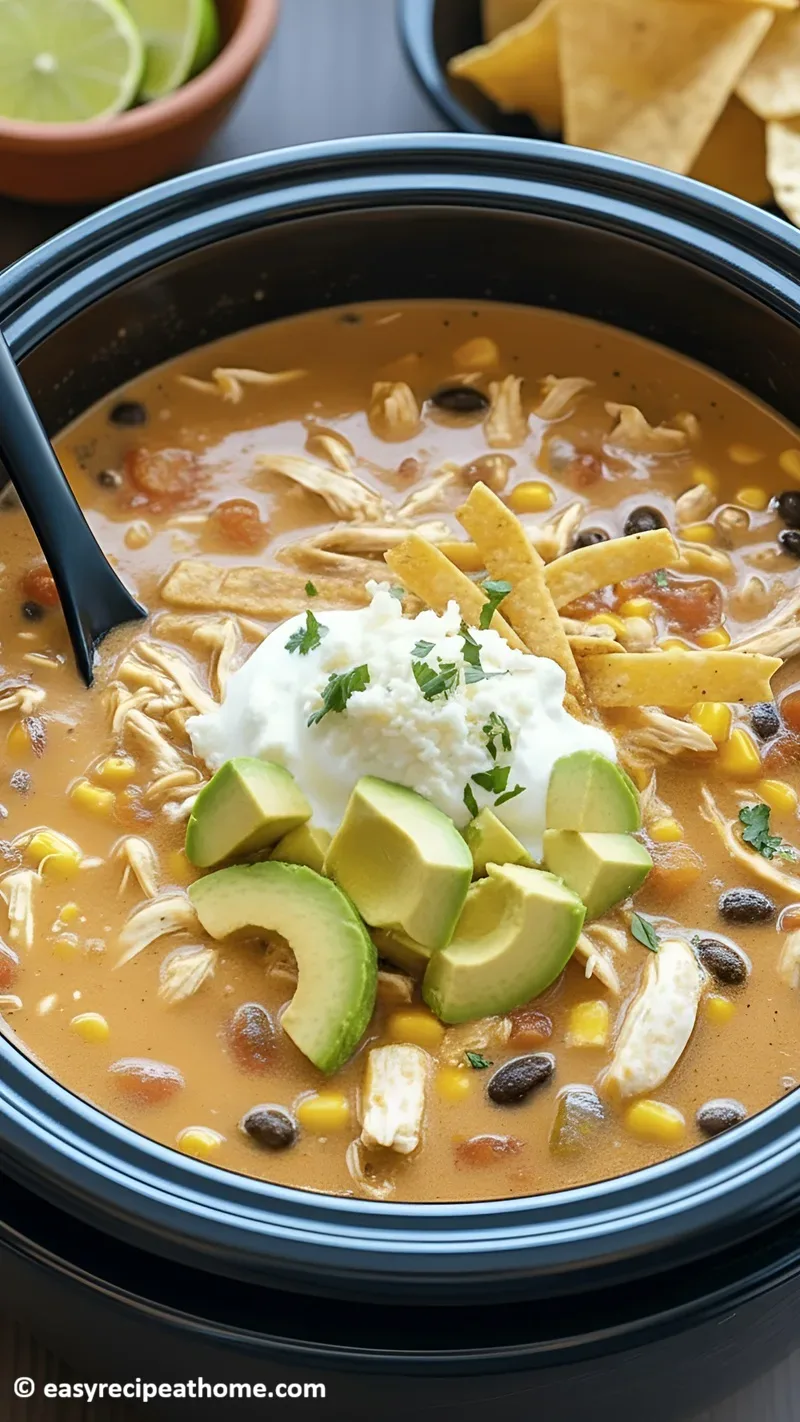 Slow Cooker Chicken Tortilla Soup